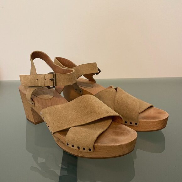 MADEWELL Johanna Suede Wood Sole Clog Sandal \\ 8 - Picture 2 of 10